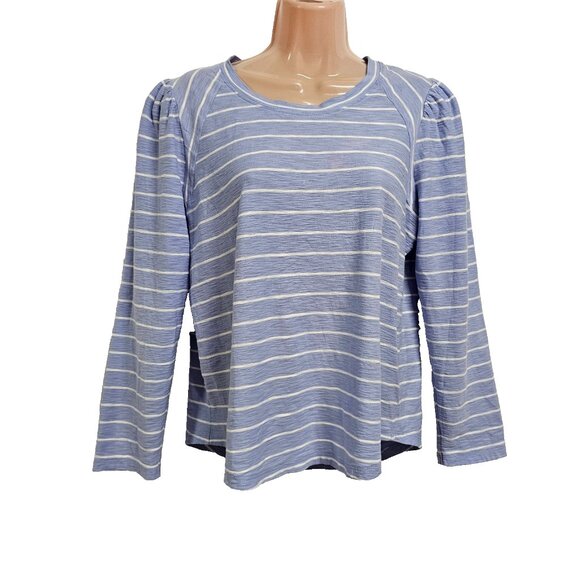 Veronica Beard Jean Mason Baseball Tee Women Size L Blue - Picture 4 of 16